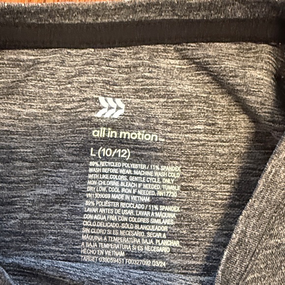 All in Motion Boys Breathable Shirts Blue & Gray Size Large - Picture 8 of 8